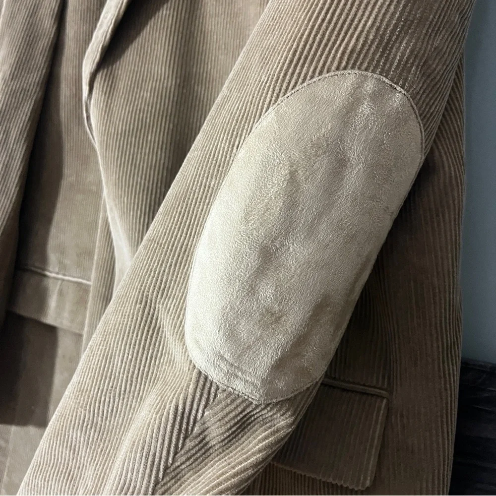 Cianni Cellini Men's 46L Brown Plush Corduroy Blazer Sport Coat Academia Grandpa - Picture 5 of 16